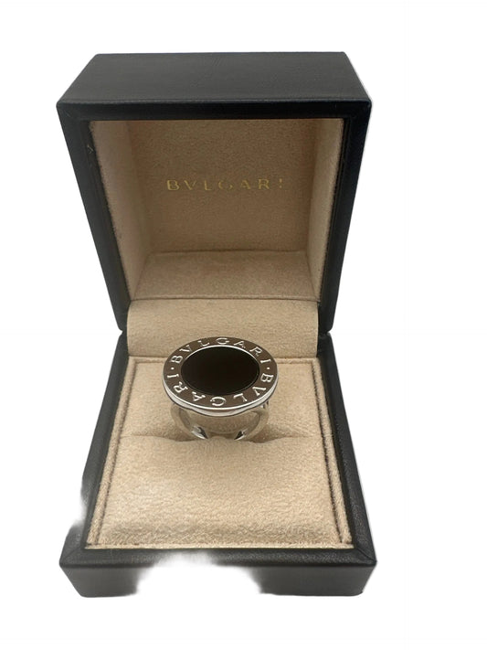 BVLGARI BVLGARI Ring aus 18K Weißgold mit Onyx – Grösse 54 – mit Original Box