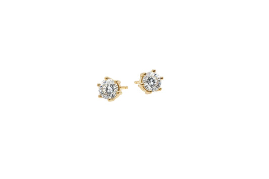 18 Karat Gelbgold Ohrstecker mit Brillanten – 1,00 ct Diamant | H/SI – mit Bijouterie Gossauer Zertifikat