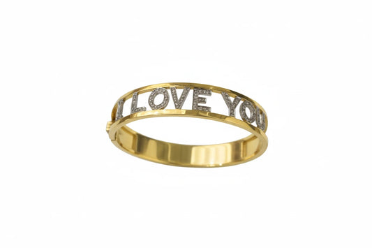 18K Gelbgold „I LOVE YOU“ Armband mit Brillanten - 21,93g