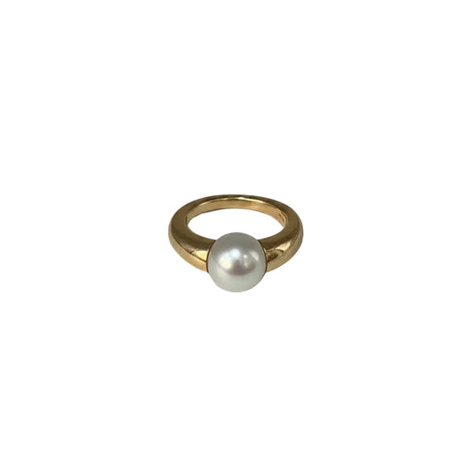 💍 Edler Perlring aus 18 Karat Gelbgold – massiv & zeitlos elegant