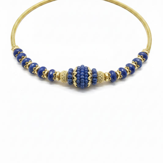 18 Karat Gold Halskette mit Saphir