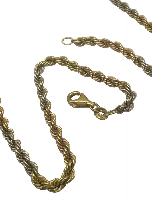 18 carat bicolor cord chain 6.49 gr