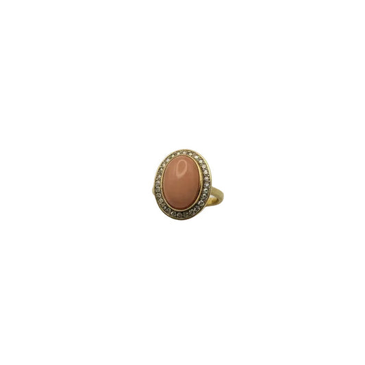 Eleganter Korallenring aus 750er Gold – Größe 53