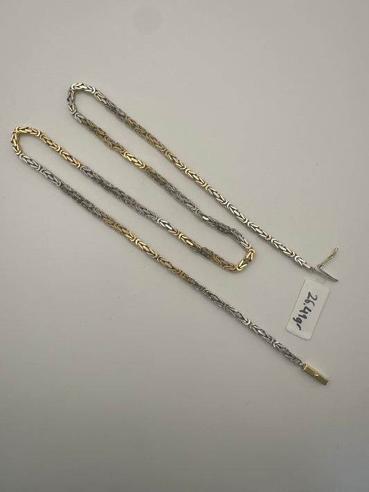 Chaîne royale bicolore en or 18 carats, 26,41 g