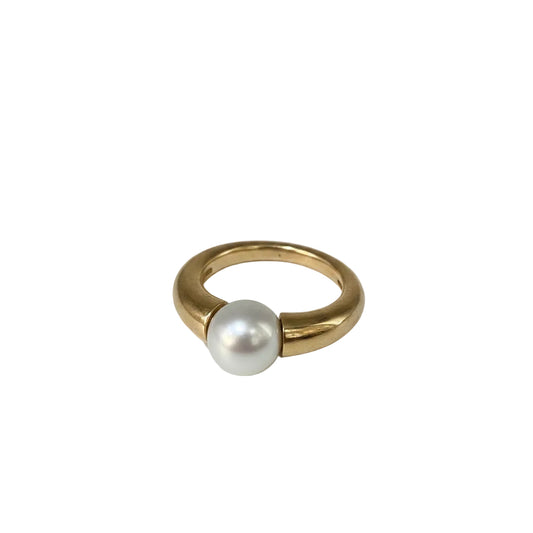 💍 Edler Perlring aus 18 Karat Gelbgold – massiv & zeitlos elegant