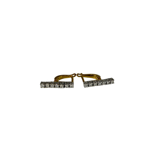 18 Karat Goldohrringe mit Brillanten – 750 Gelbgold