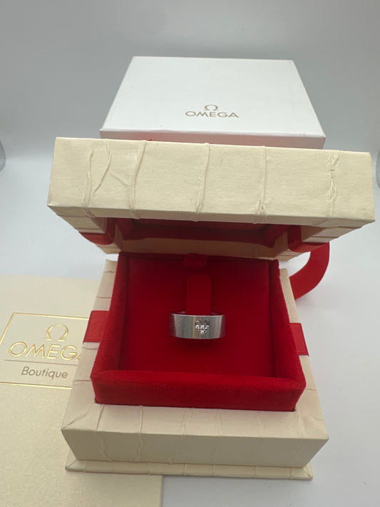 Omega Weißgold Ring mit Brillanten – Gr. 54 – Komplettset aus 2007