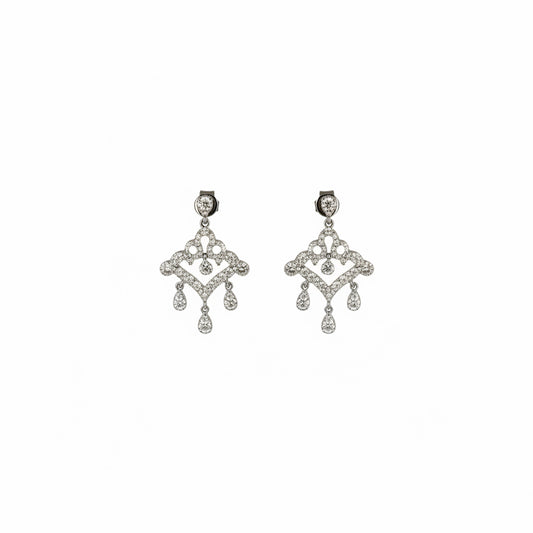 750 Weißgold Brillant Ohrstecker 18 Karat (750) H/SI Diamanten – 3,76 g