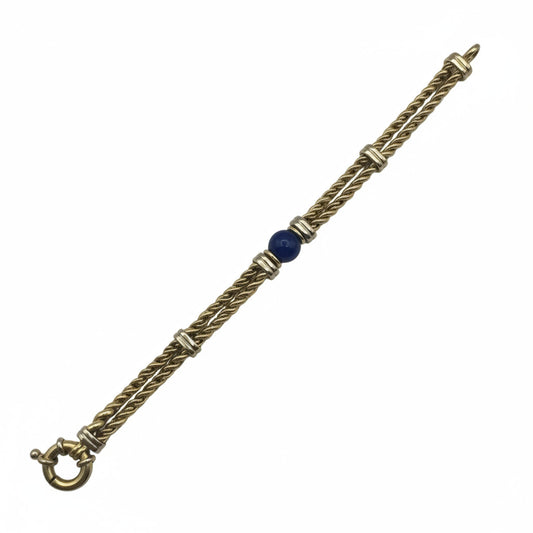 Edles 18 Karat Goldarmband mit Lapislazuli – 25,22 g – 20 cm