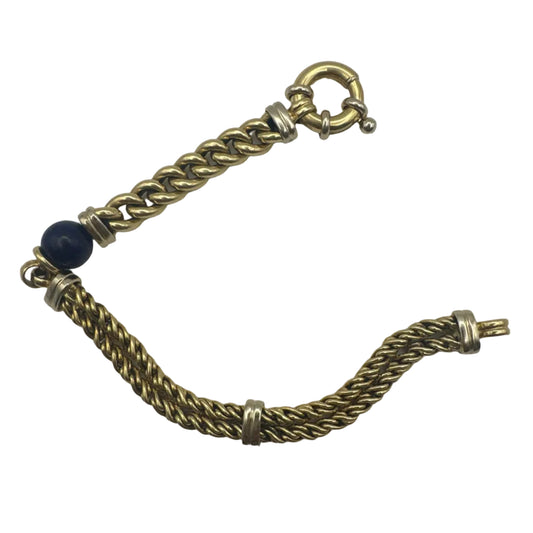Edles 18 Karat Goldarmband mit Lapislazuli – 25,22 g – 20 cm