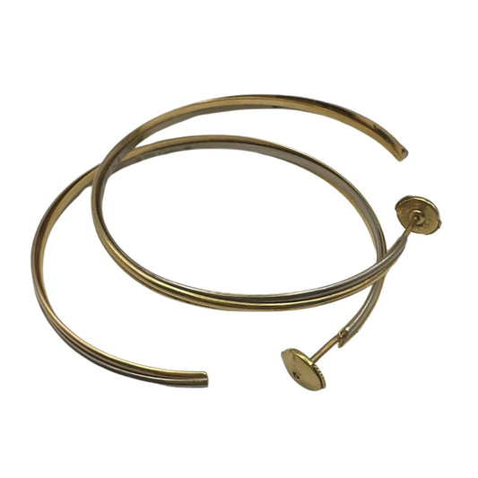 Boucles d'oreilles créoles Cartier en or jaune, blanc et rose 18 carats - Boucles d'oreilles de luxe 17,05 g