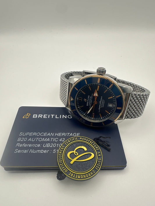 Breitling Superocean Heritage B20 Automatique 42 – Acier et or rose 18 carats, garantie jusqu'au 15/09/2027