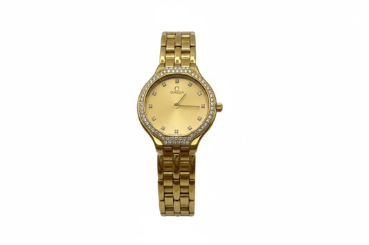 Omega DeVille Quartz Damenuhr aus 18K Gold mit Brillanten - 59,55 g
