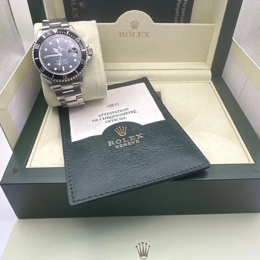 Rolex Submariner Herrenuhr 16610 - 40 mm Automatikuhr Stahl Schwarz