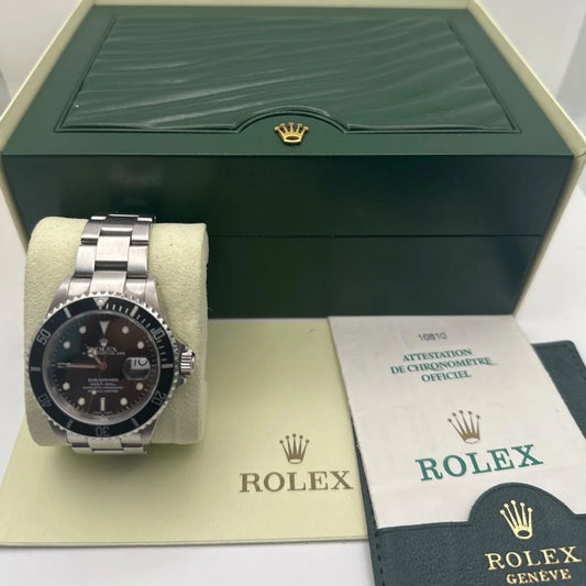 Rolex Submariner Herrenuhr 16610 - 40 mm Automatikuhr Stahl Schwarz