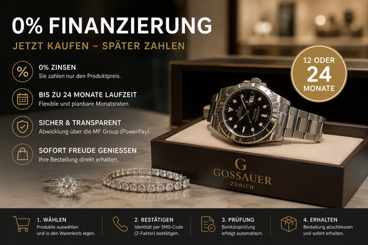 Schmuck und Luxusuhren mit 0%-Finanzierung kaufen – Flexibel in 12 oder 24 Monatsraten