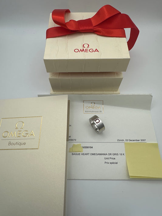 Omega Weißgold Ring mit Brillanten – Gr. 54 – Komplettset aus 2007