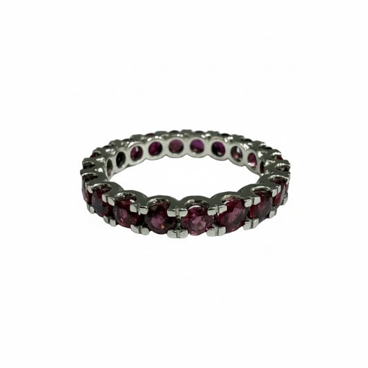 18 Karat Weissgold Rubinring – Memoire/Eternity Ring