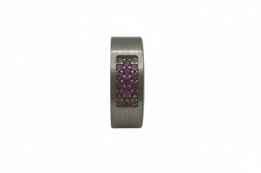 CHRIST Designer Ring 18K Weißgold mit Rubin, Aquamarin & Brillanten – Wechselbare Edelsteine – Second Hand – Gr. 54