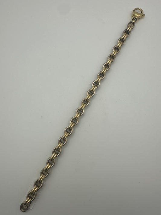 18 Karat Gold & Weißgold Armband 20 cm – 750 Bicolor Goldarmband mit Karabinerverschluss