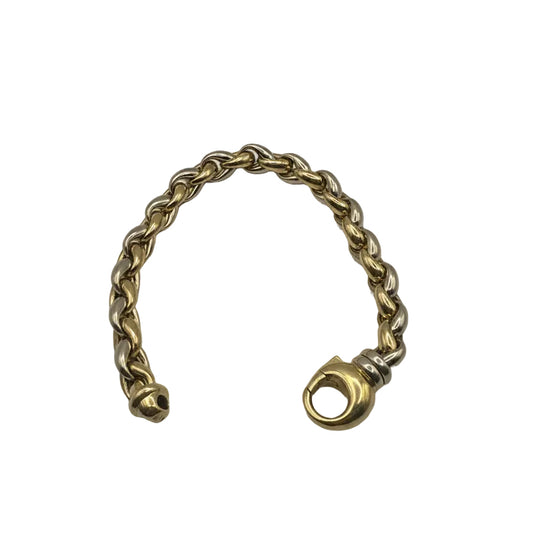 18 Karat Goldarmband 750 massiv – 20 cm, 30,4 g – Gelbgold Weißgold Rotgold – gedrehtes Kordelarmband